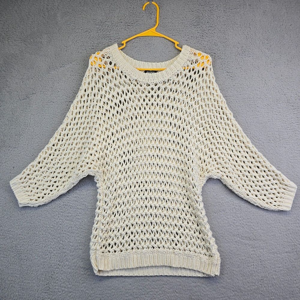 Tildon Sweater‎ Womens M Loose Open Weave Mesh Knit Tunic Boho Fairy Cottagecore